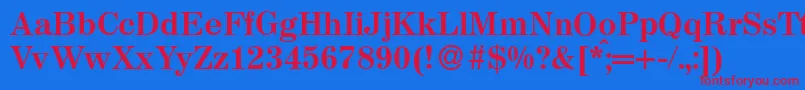 MagazineBold Font – Red Fonts on Blue Background