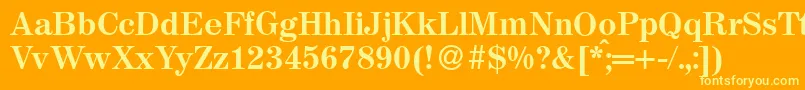 Czcionka MagazineBold – żółte czcionki na pomarańczowym tle