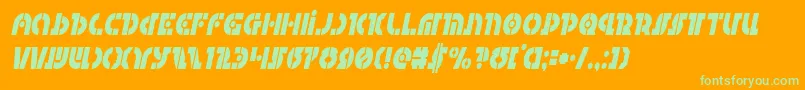 Questlokcondital Font – Green Fonts on Orange Background