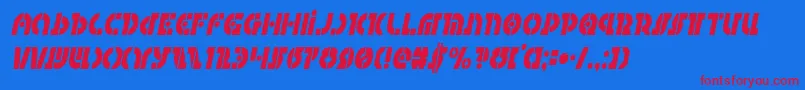 Questlokcondital Font – Red Fonts on Blue Background