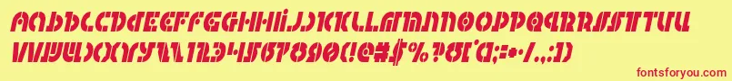 フォントQuestlokcondital – 赤い文字の黄色い背景