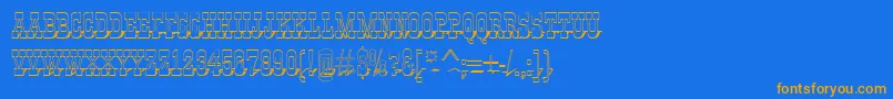Gildiatitul3DshRegular Font – Orange Fonts on Blue Background