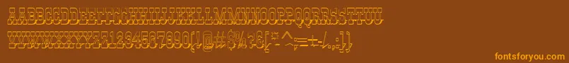 Gildiatitul3DshRegular Font – Orange Fonts on Brown Background