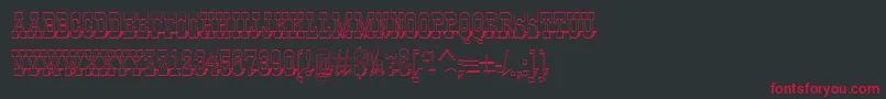 フォントGildiatitul3DshRegular – 黒い背景に赤い文字