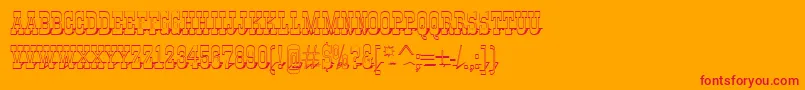 フォントGildiatitul3DshRegular – オレンジの背景に赤い文字