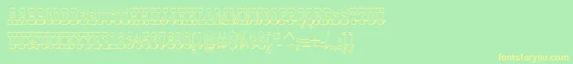 Gildiatitul3DshRegular Font – Yellow Fonts on Green Background
