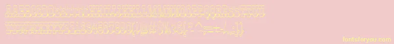Gildiatitul3DshRegular Font – Yellow Fonts on Pink Background