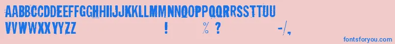 フォントIrresponsibleDirection – ピンクの背景に青い文字