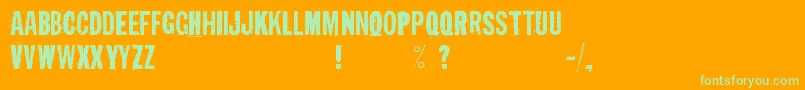 IrresponsibleDirection Font – Green Fonts on Orange Background