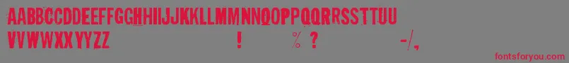 フォントIrresponsibleDirection – 赤い文字の灰色の背景
