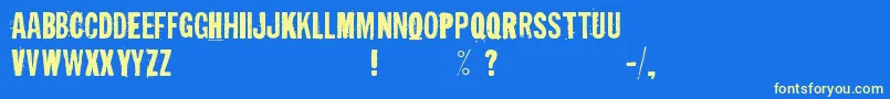 IrresponsibleDirection Font – Yellow Fonts on Blue Background