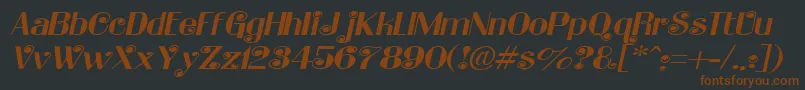 LadybugItalic-fontti – ruskeat fontit mustalla taustalla