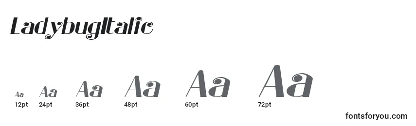 LadybugItalic Font Sizes