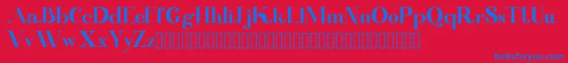 Kinki-Schriftart – Blaue Schriften auf rotem Hintergrund