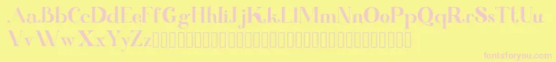 Kinki-Schriftart – Rosa Schriften auf gelbem Hintergrund