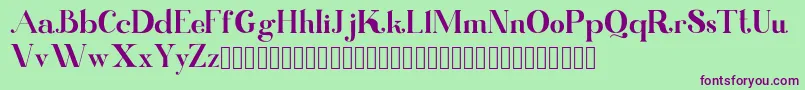Police Kinki – polices violettes sur fond vert