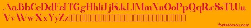 Kinki-Schriftart – Rote Schriften auf orangefarbenem Hintergrund