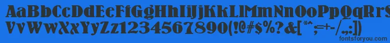 Woodennickelblack Font – Black Fonts on Blue Background