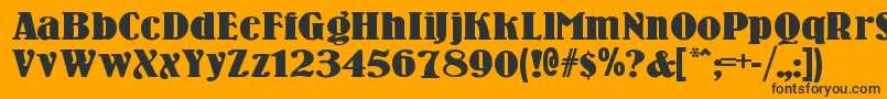 Woodennickelblack Font – Black Fonts on Orange Background