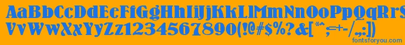 Woodennickelblack Font – Blue Fonts on Orange Background