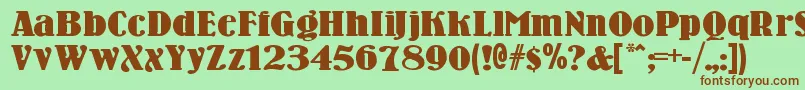 Woodennickelblack Font – Brown Fonts on Green Background