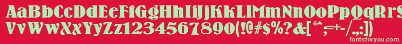 Woodennickelblack Font – Green Fonts on Red Background