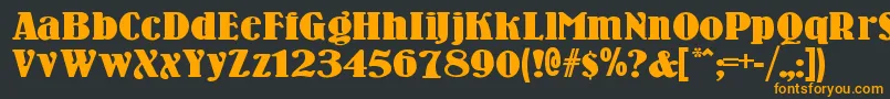 フォントWoodennickelblack – 黒い背景にオレンジの文字