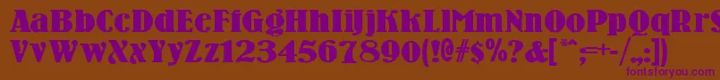 Woodennickelblack Font – Purple Fonts on Brown Background