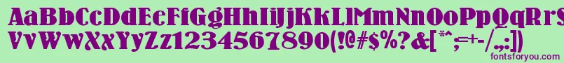 Woodennickelblack Font – Purple Fonts on Green Background