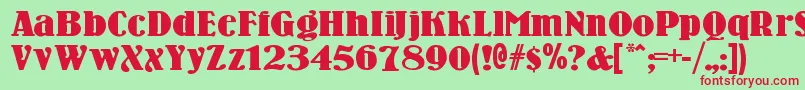 Woodennickelblack Font – Red Fonts on Green Background