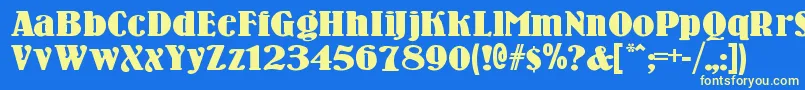 Woodennickelblack Font – Yellow Fonts on Blue Background