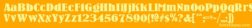 Woodennickelblack Font – Yellow Fonts on Orange Background