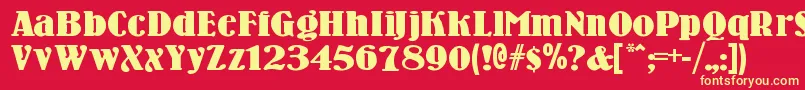 Woodennickelblack Font – Yellow Fonts on Red Background