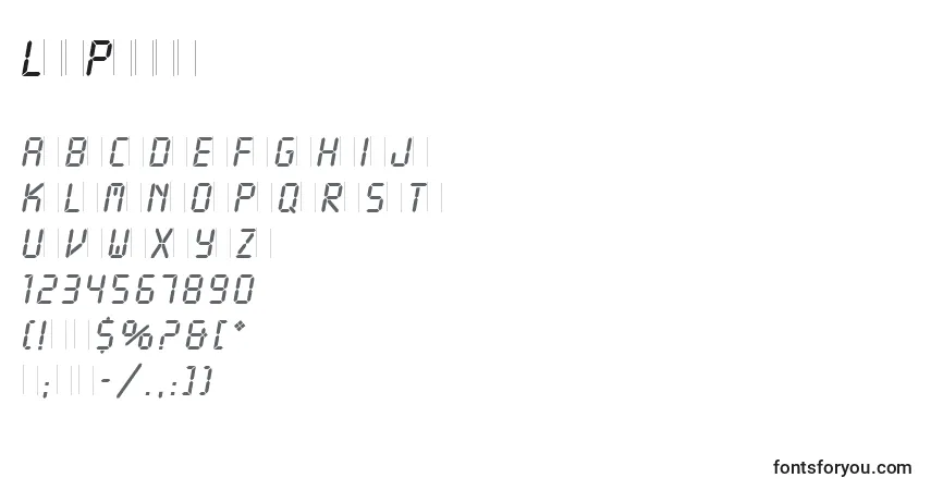 Schriftart LcdPlain – Alphabet, Zahlen, spezielle Symbole