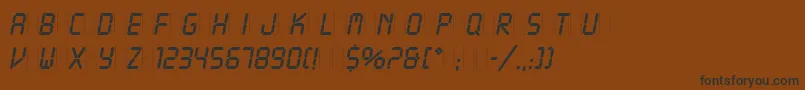 フォントLcdPlain – 黒い文字が茶色の背景にあります