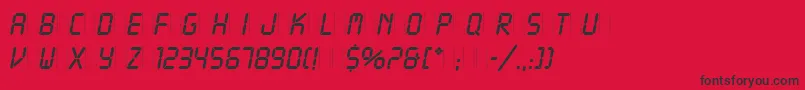 フォントLcdPlain – 赤い背景に黒い文字