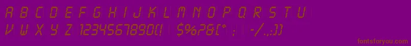 LcdPlain Font – Brown Fonts on Purple Background