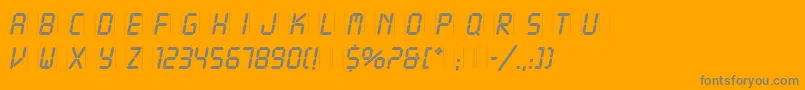 フォントLcdPlain – オレンジの背景に灰色の文字