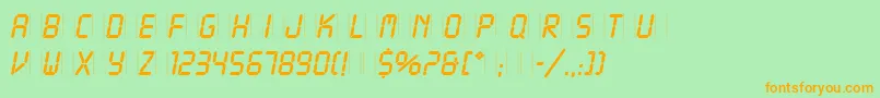 LcdPlain Font – Orange Fonts on Green Background