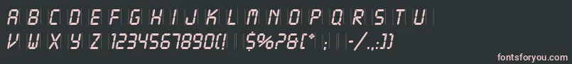 LcdPlain Font – Pink Fonts on Black Background