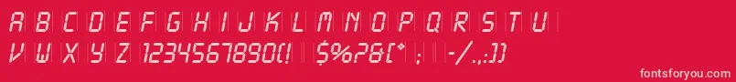 フォントLcdPlain – 赤い背景にピンクのフォント