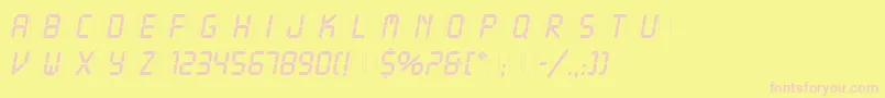 LcdPlain Font – Pink Fonts on Yellow Background