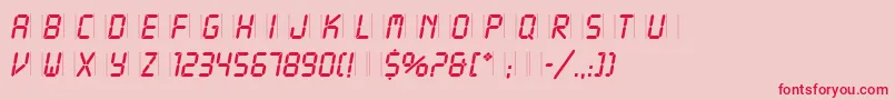 LcdPlain-Schriftart – Rote Schriften auf rosa Hintergrund