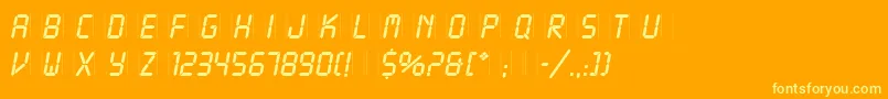 LcdPlain Font – Yellow Fonts on Orange Background