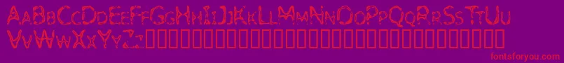 Detoxify-Schriftart – Rote Schriften auf violettem Hintergrund