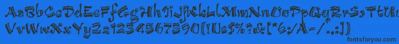 ArribaArribaLetPlain.1.0 Font – Black Fonts on Blue Background