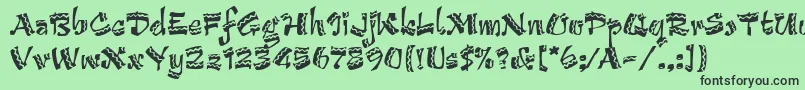 ArribaArribaLetPlain.1.0 Font – Black Fonts on Green Background