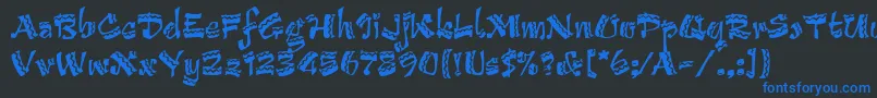 ArribaArribaLetPlain.1.0 Font – Blue Fonts on Black Background