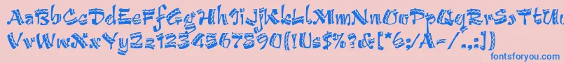 フォントArribaArribaLetPlain.1.0 – ピンクの背景に青い文字