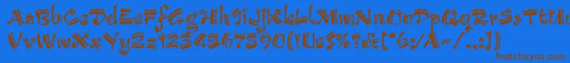 ArribaArribaLetPlain.1.0 Font – Brown Fonts on Blue Background